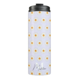 Daisy Floral Thermal Tumbler – Aesthetic Insulated