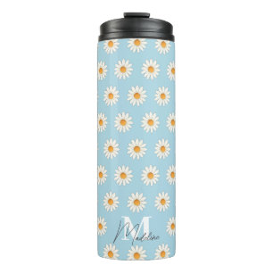 Daisy Floral Thermal Tumbler – Aesthetic Insulated