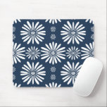 Daisy Floral Tile Pattern Blue White Mouse Pad<br><div class="desc">Check out this awesome daisy tile pattern ! Customize it by adding your own text. Check my shop for more! If you buy it,  thank you! Be sure to share a pic on Instagram of it in action and tag me @shoshannahscribbles :)</div>