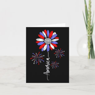 Daisy Flower 4th Of July Independence Day Patrioti Card