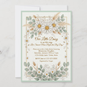 Daisy Flower a daisy on the way baby Invitation