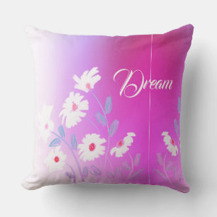 Daisy Flower Accented Throw Pillow