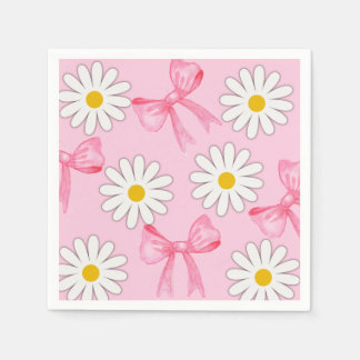 Daisy Flower and Bow Napkin