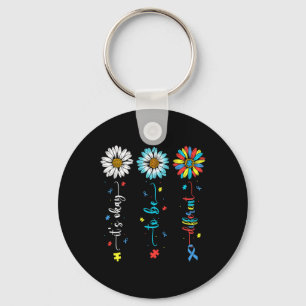 Daisy Flower Autism Awareness Its Ok To Be Differe Keychain