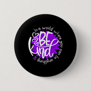 Daisy Flower Be Kind Purple Overdose Awareness Kin 2 Inch Round Button