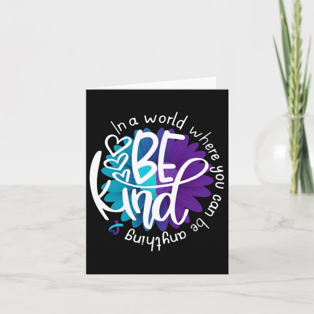 Daisy Flower Be Kind Suicide Prevention Awareness  Card (Front)