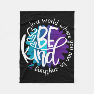 Daisy Flower Be Kind Suicide Prevention Awareness Fleece Blanket