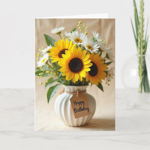 Daisy Flower Birthday Card