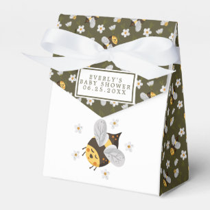 Daisy Flower Bumblebee Bee Green Baby Shower Favor Box