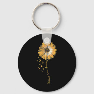 Daisy Flower Childhood Cancer Awareness Gifts Keychain
