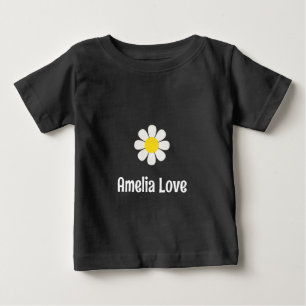 Daisy flower Custom Name Personalized Baby Girl T-Shirt