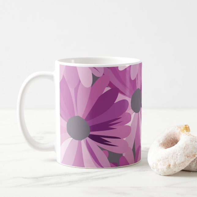 Daisy Flower Floral Coffee Mug (With Donut)