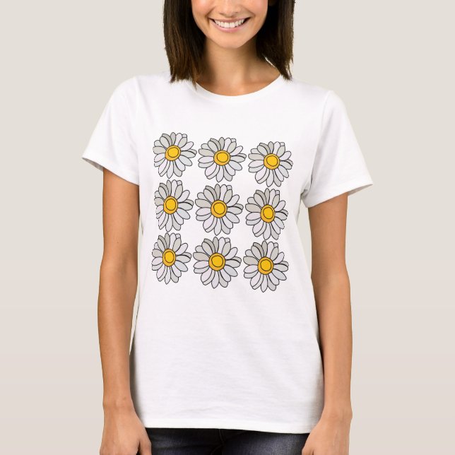 Daisy Flower Floral Daisy T-Shirt (Front)