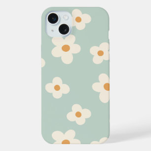 Daisy flower floral green pattern pastel colours iPhone 15 plus case