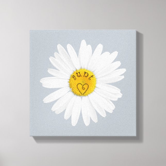 Daisy Flower For Aunt Art Customize Background Canvas Print (Front)