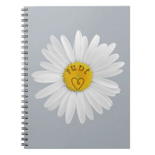 Daisy Flower For Aunt Art Customize Background Notebook