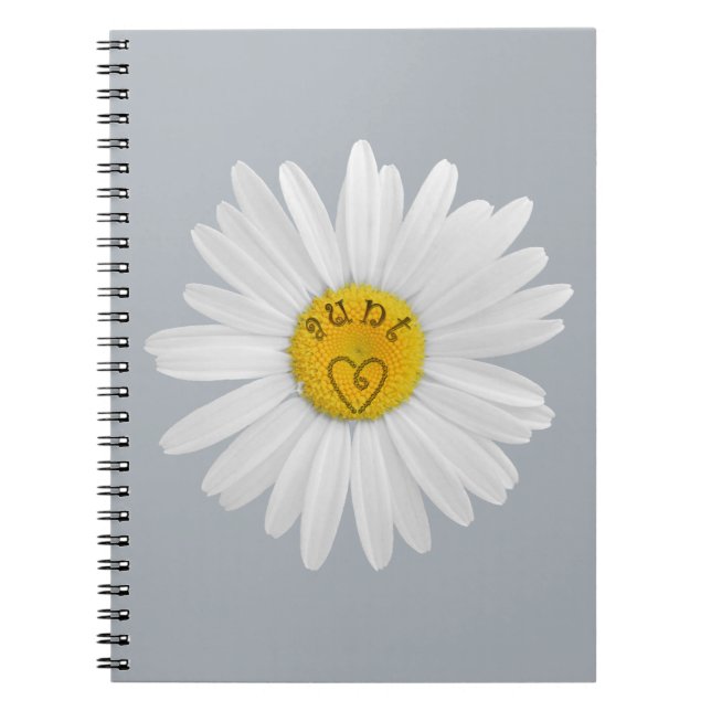 Daisy Flower For Aunt Art Customize Background Notebook (Front)