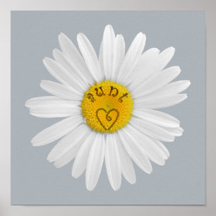 Daisy Flower For Aunt Art Customize Background Poster