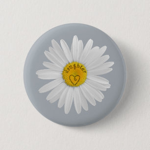 Daisy Flower For Daughter Art Customize Background 2 Inch Round Button