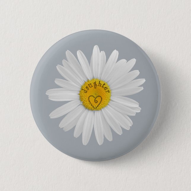 Daisy Flower For Daughter Art Customize Background 2 Inch Round Button (Front)
