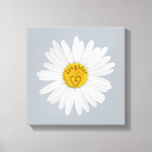 Daisy Flower For Daughter Art Customize Background Canvas Print