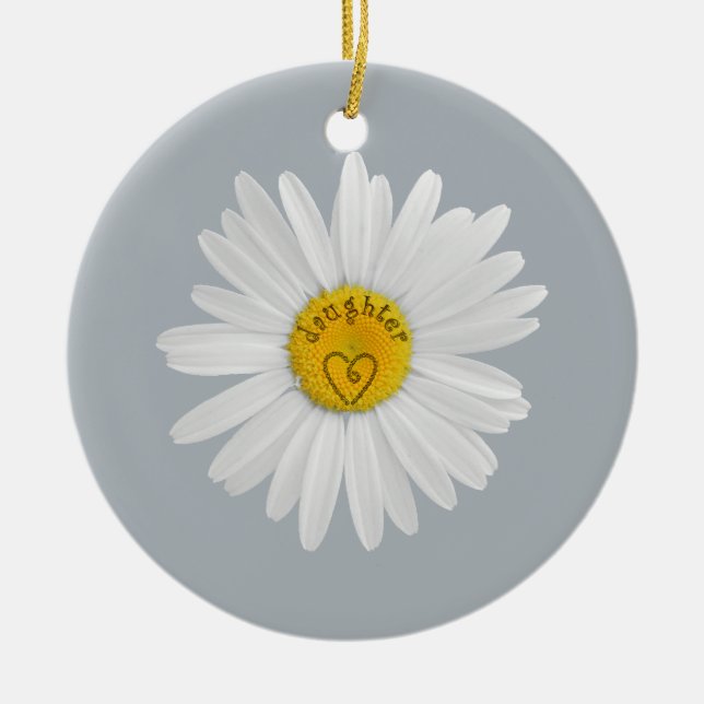 Daisy Flower For Daughter Art Customize Background Ceramic Ornament (Front)