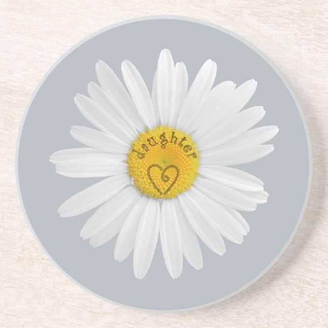 Daisy Flower For Daughter Art Customize Background Coaster (Front)