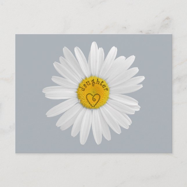 Daisy Flower For Daughter Art Customize Background Postcard (Front)