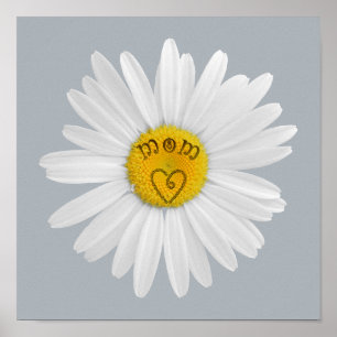 Daisy Flower For Mom Art Customize Background Poster