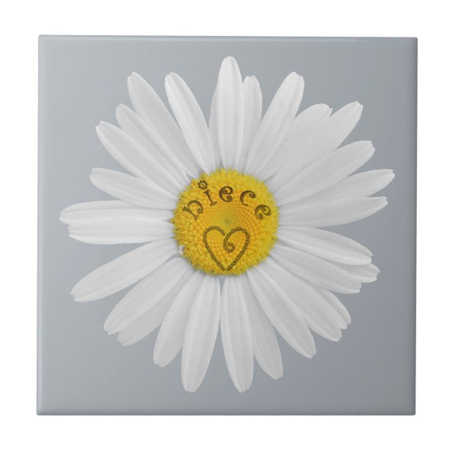 Daisy Flower For Niece Art Customize Background Tile (Front)