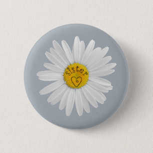 Daisy Flower For Sister Art Customize Background 2 Inch Round Button
