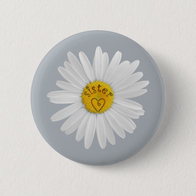 Daisy Flower For Sister Art Customize Background 2 Inch Round Button (Front)