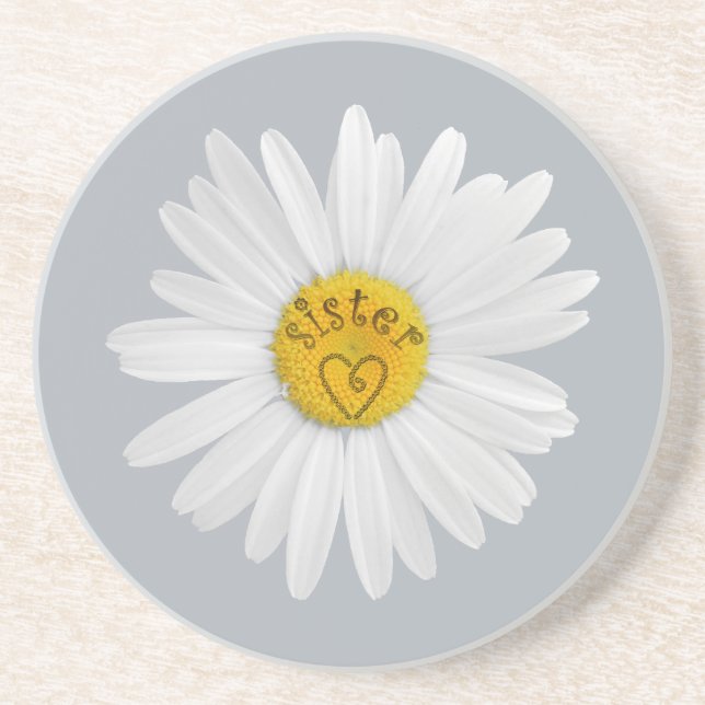 Daisy Flower For Sister Art Customize Background Coaster (Front)