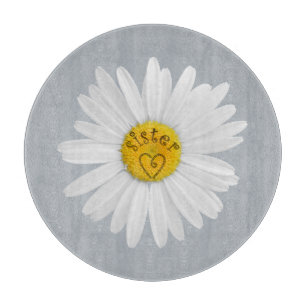 Daisy Flower For Sister Art Customize Background Cutting Board