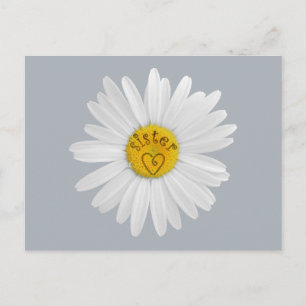 Daisy Flower For Sister Art Customize Background Postcard