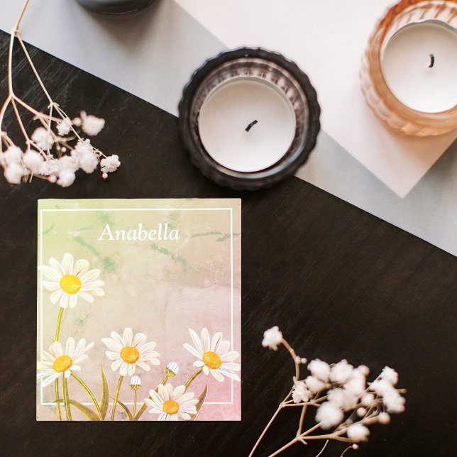 Daisy flower frame on a vintage background  notepad (Daisy flower frame on a vintage background notepad)