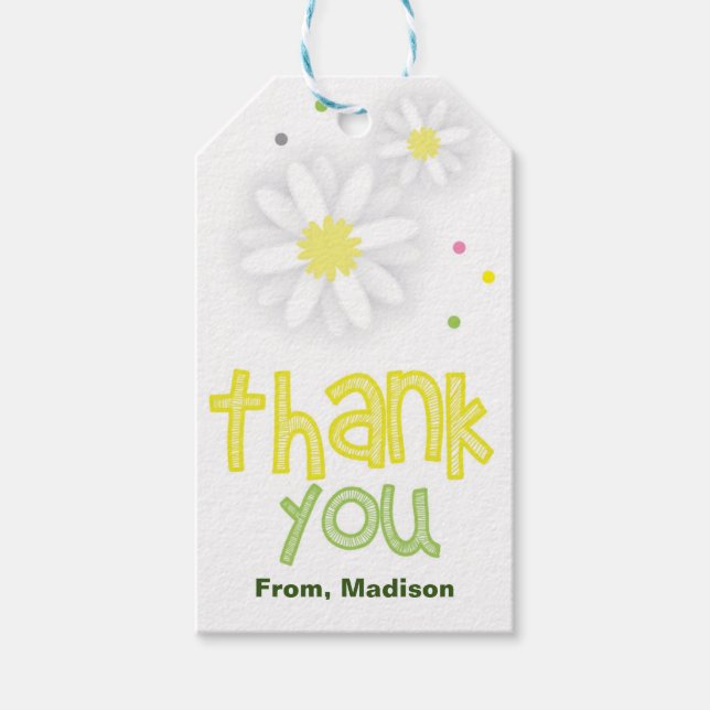 Daisy Flower Gift Tag (Front)
