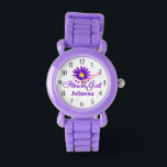Daisy Flower Girl Purple Watch<br><div class="desc">Wedding Flower Girl Purple Daisy watch,  this watch makes the perfect wedding thank you gift for a special little flower girl.  Personalize with a name to make it extra special.</div>
