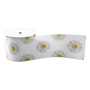 Daisy Flower Hand Grosgrain Ribbon