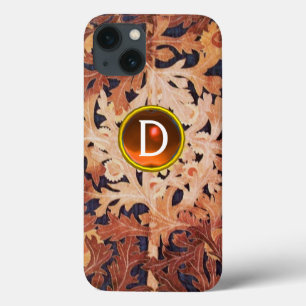DAISY FLOWER IN BROWN FLORAL ORANGE GEM MONOGRAM iPhone 13 CASE