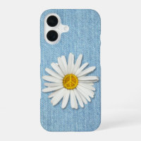 Daisy Flower Inner Peace Symbol Sign - Denim Jeans