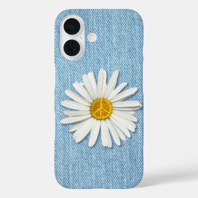 Daisy Flower Inner Peace Symbol Sign Pale Denim Case-Mate iPhone Case (Back)