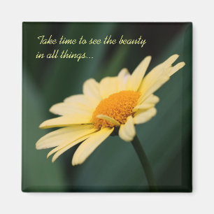 Daisy Flower Inspirational Quote Magnet