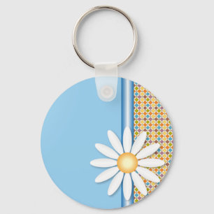 Daisy flower keychain