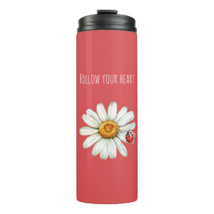 Daisy Flower Ladybug Thermal Tumbler