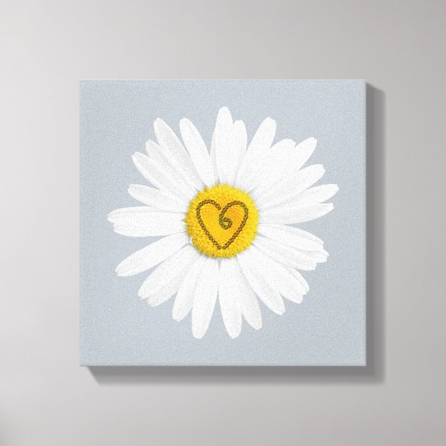 Daisy Flower Love Art Customize Background Canvas Print (Front)