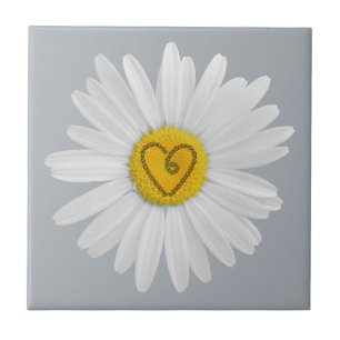 Daisy Flower Love Art Customize Background Tile