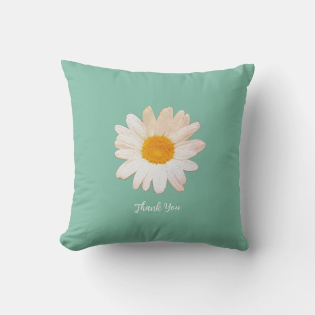Daisy Flower Mug – Summer Botanical Cozy Throw Pillow (Front)