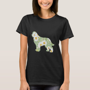 Daisy Flower Newfoundland dog mom, Newf floral sil T-Shirt
