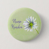 Daisy Flower Nurse Name Tag Custom